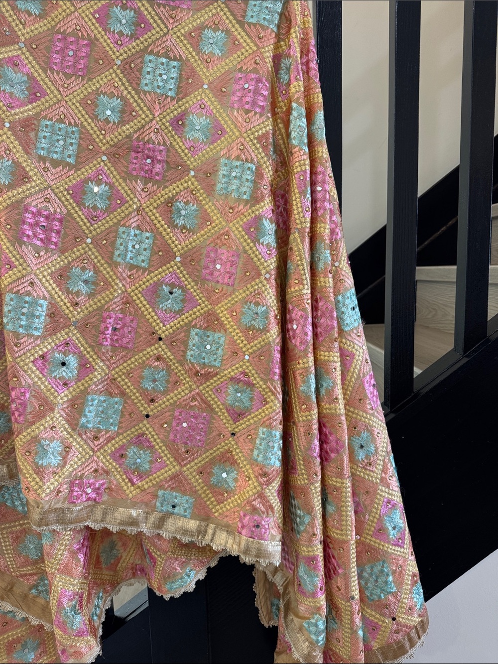 Pastel Phulkari Dupatta